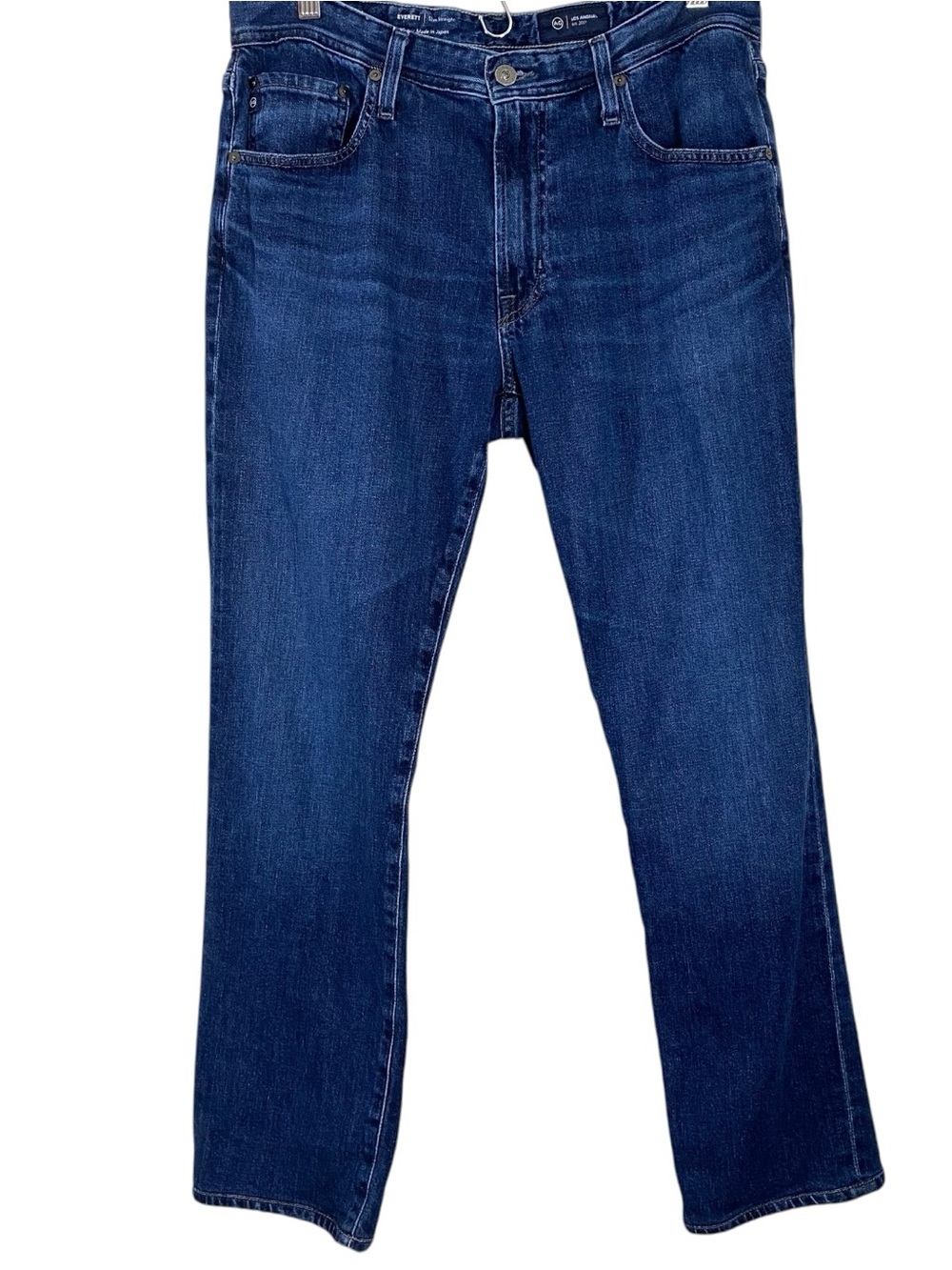 AG Adriano Goldschmied Everett Slim Straight Mens Jeans 34x29.5 Blue Dark Wash